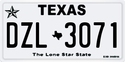 TX license plate DZL3071