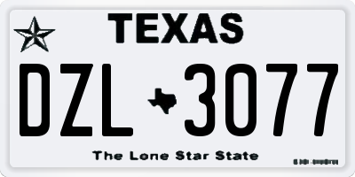 TX license plate DZL3077