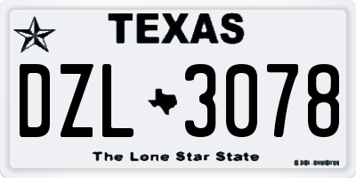 TX license plate DZL3078