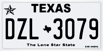 TX license plate DZL3079