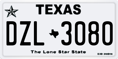 TX license plate DZL3080