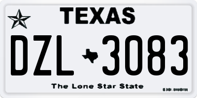 TX license plate DZL3083