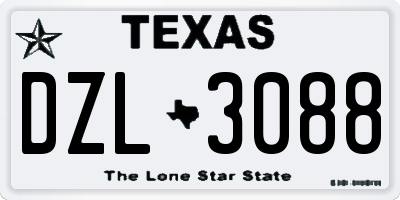 TX license plate DZL3088