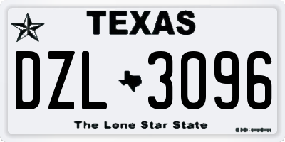 TX license plate DZL3096