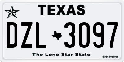 TX license plate DZL3097