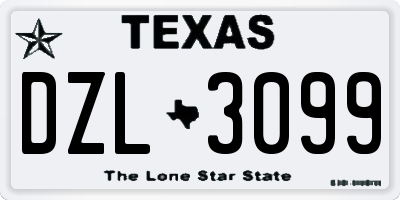 TX license plate DZL3099