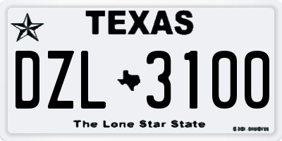 TX license plate DZL3100