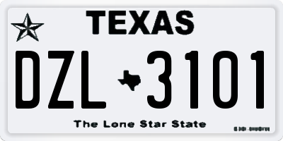 TX license plate DZL3101