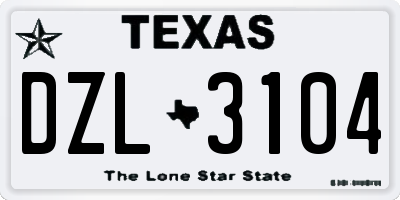 TX license plate DZL3104