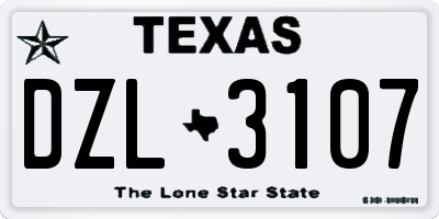 TX license plate DZL3107