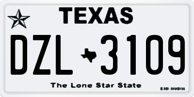 TX license plate DZL3109