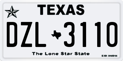 TX license plate DZL3110