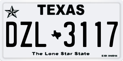 TX license plate DZL3117