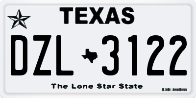 TX license plate DZL3122