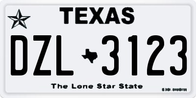 TX license plate DZL3123