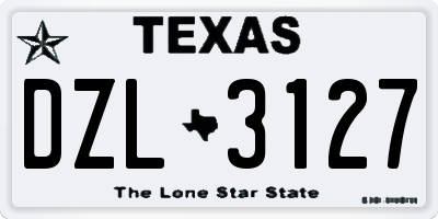 TX license plate DZL3127
