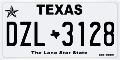 TX license plate DZL3128