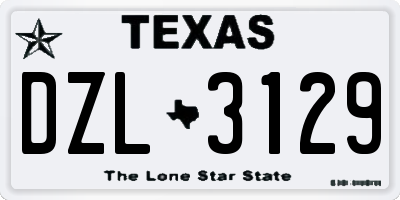 TX license plate DZL3129