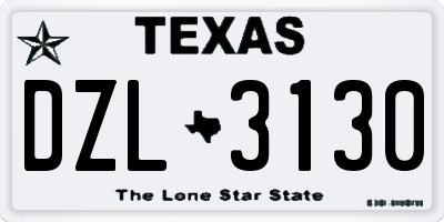 TX license plate DZL3130