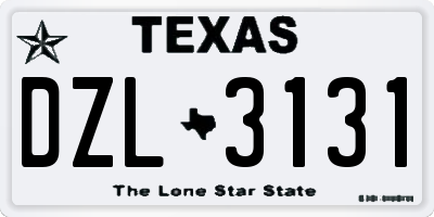 TX license plate DZL3131