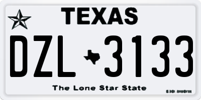 TX license plate DZL3133