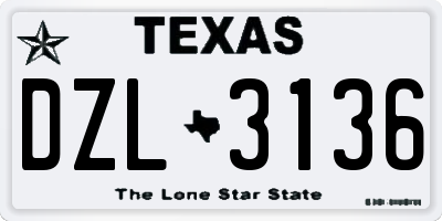 TX license plate DZL3136