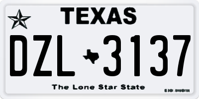 TX license plate DZL3137