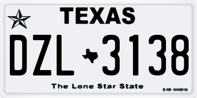 TX license plate DZL3138