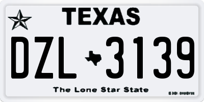 TX license plate DZL3139