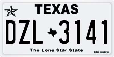 TX license plate DZL3141