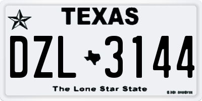 TX license plate DZL3144