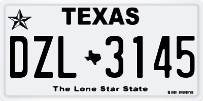 TX license plate DZL3145