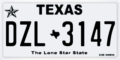 TX license plate DZL3147