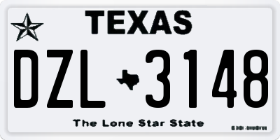 TX license plate DZL3148