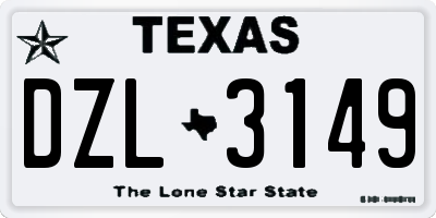 TX license plate DZL3149