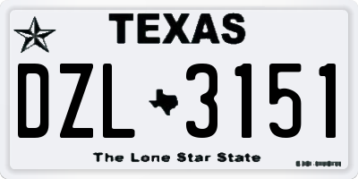 TX license plate DZL3151