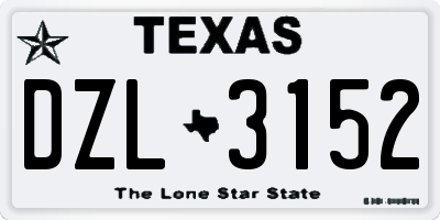 TX license plate DZL3152