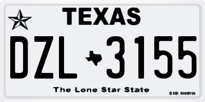 TX license plate DZL3155
