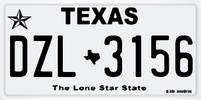 TX license plate DZL3156