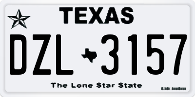 TX license plate DZL3157