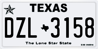 TX license plate DZL3158