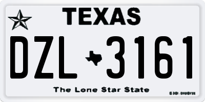 TX license plate DZL3161