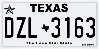 TX license plate DZL3163