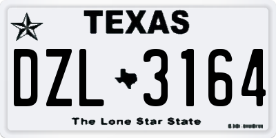 TX license plate DZL3164