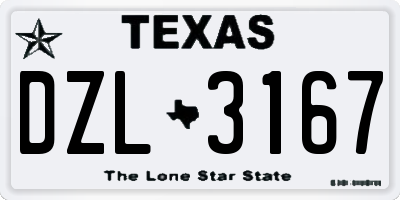 TX license plate DZL3167