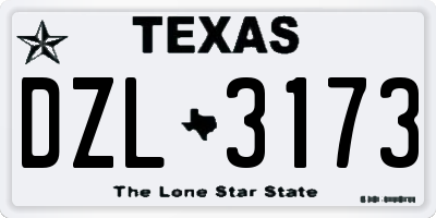 TX license plate DZL3173