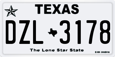 TX license plate DZL3178