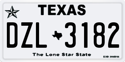 TX license plate DZL3182