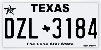 TX license plate DZL3184