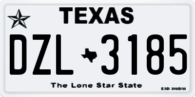 TX license plate DZL3185
